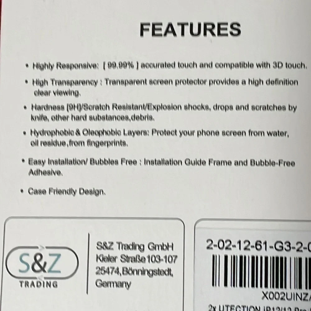 UTECTION iPhone 12/12Pro (6.1”) Tempered Glass Screen Protectors 2-Pack